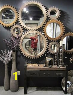 cogwheel mirrors from Mercana … Wall Decor With Mirrors Decorative Wall Mirrors Wall Mirror