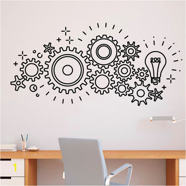 Gear Mechanism Engineering Wall Vinyl Decal Sticker Teamwork fice Interior Home Art Decor Waterproof Murals 3R02