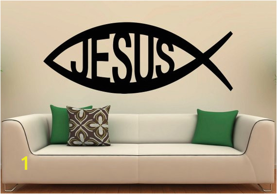 Jesus Fish Wall Decal Religion Vinyl Stickers Jesus Christ Symbol Home Interior Design Art Murals Be