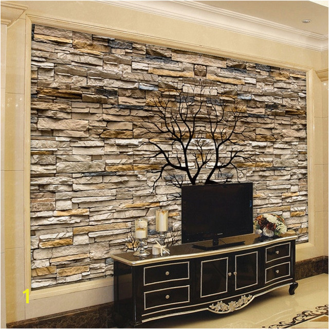 Custom Wallpaper 3D Stone Wall Trunk Wallpaper Living Room Sofa TV Background Wall Murals Wallpaper