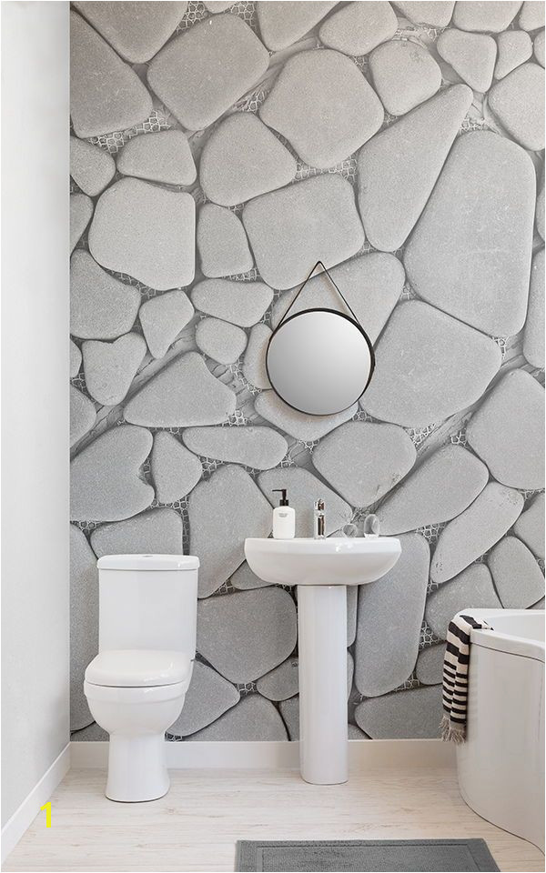 Add a stone effect wall mural to your interior space and create a cool rustic room