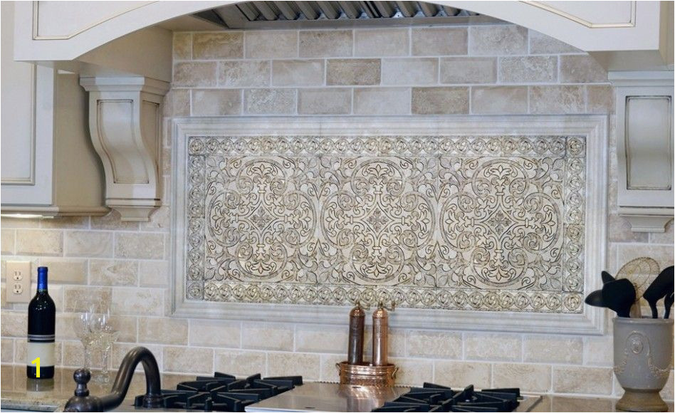 Kitchen Backsplash Chateau Stone Tiles With Warm Color Accent For…