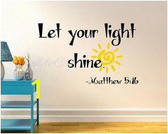 Quote wall decals Let your light shine quote wall decals Quote wall sticker Inspirational quote wall decal Nursery quote wall decals