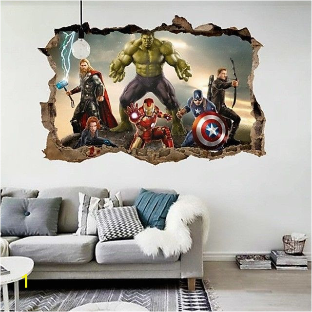 Superhero Wall Mural Stickers Details About Spiderman Wall Sticker Cartoon Wallpaper 3d Decal