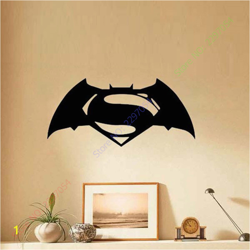 Superman Wall Murals Batman Superman Wall Stickers for Kids Rooms Removable Decoration