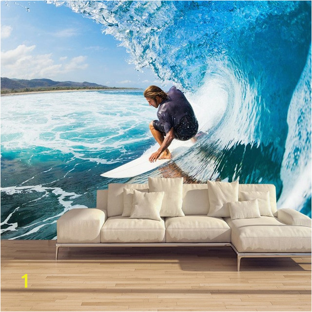 Custom Murals 3D Surfing Wallpapers House Decor Wall Paper Papel De Parede 3D Paisagem Living Room Wallpapers Brick Murals