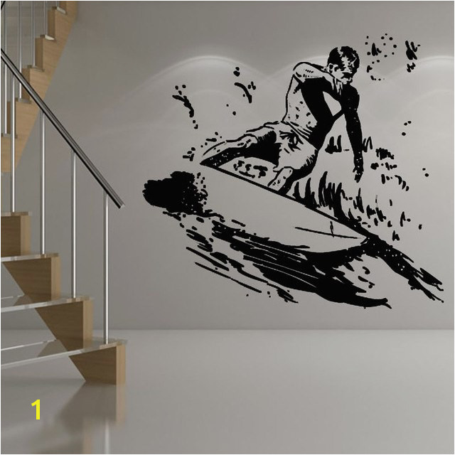 Surfer Surfboard Sport Wall Sticker Vinyl Decals Kids Nursery Room Surfing Wall Art Mural Home Decoration Decor Sticker for Kids