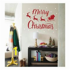 Merry Christmas with Santa s Sleigh Wall Decals on tar