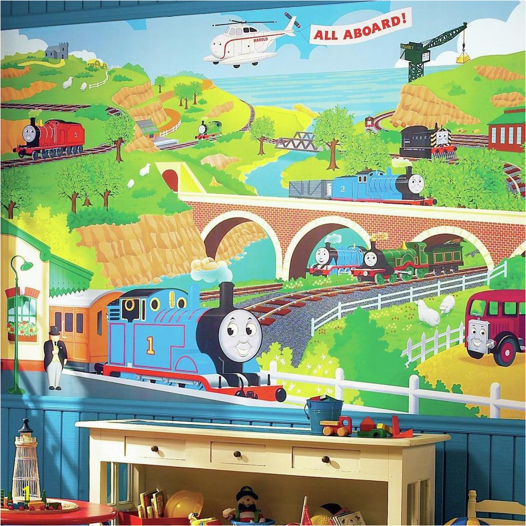Thomas the Tank Engine Removable Wallpaper Mural Multicolor