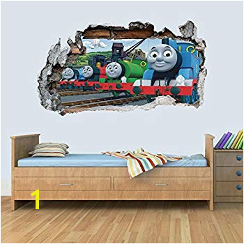 GNG Train Friends 3D Smashed Wall Art Decal Vinyl Sticker Boys Girls Bedroom Trains S