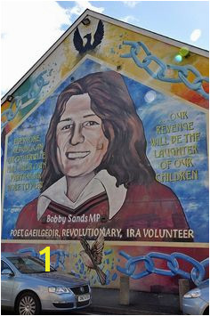 Bobby Sands mural in the Falls Road Catholic neighborhood of West Belfast IRELAND