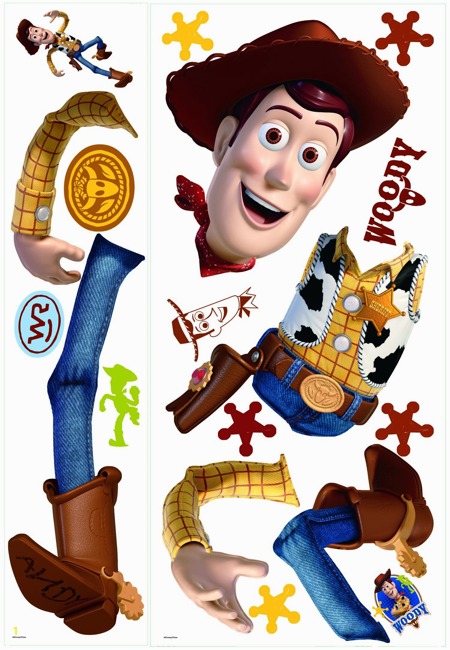 Disney "Toy Story 3" Woody Wall Decal Cutout 25"x50" Printed Sheet