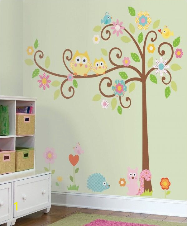 I LOVE these decals Owls Scroll Tree Wall Decals for Kids Rooms Owl themed Nursery Owl Nursery Decor Adhesive Owl Tree Wall Decals for Nursery