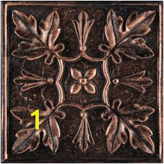 Camelot 4" x 4" Arthur Deco in Copper Copper Backsplash Kitchen Backsplash