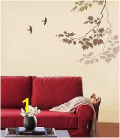 Wall Stencil Sycamore Reaching Branch Stencils for easy fast wall decor