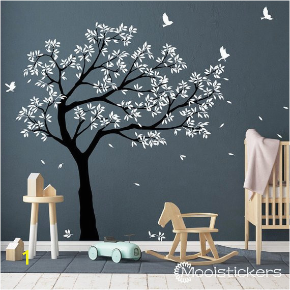 Tree Wall Decal Tree decals huge tree decal nursery with birds Tree Wall tattoos Wall mural re
