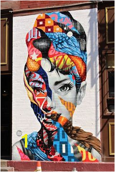 Audrey Hepburn Graffiti in Little Italy New York City Street Art Street Artists Art Urban Art Modern Art Urban Artists Mural Graffiti travel Schomp MINI