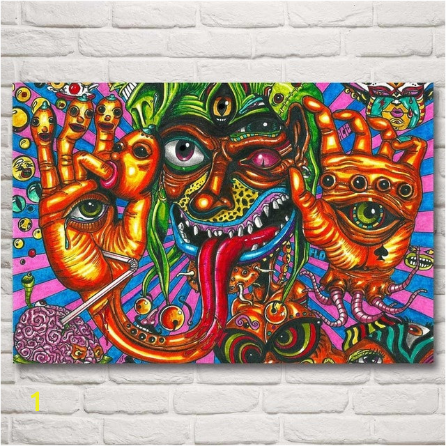 Kunstwerk Trippy Psychedelic Abstrakte Kunst Silk Poster Hauptwanddekor Druck 12x18 20x30 24x36 32x48 Inch Kostenloser Versand