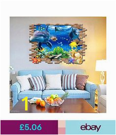 Wall Decals & Stickers Sea World Dolphin Shark Fish Wall Stickers Decals Mural Home Decor