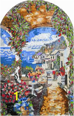 Mediterranean landscape mosaic mural Please see MOSAICSYOURWAY Marble Mosaic Mosaic Wall