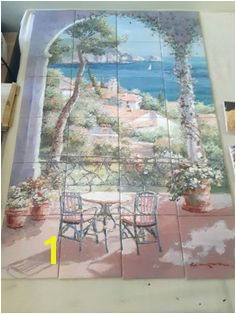 Provence tile mural on 6" tiles at £336 tilemural kitchensplashback tuscany mediterranean waterviews