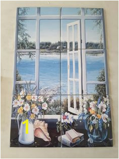 A breeze off the ocean tile mural on 6" tiles at £84 tilemural kitchensplashback beach windowview