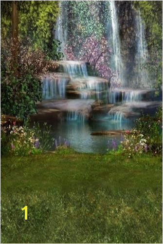 Tropical Waterfall Murals 6150 Tropical Mystical Waterfall Backdrop Backdrop Outlet 1