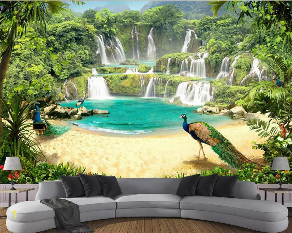 Tropical Waterfall Murals Beibehang Custom Wallpaper Mural Waterfall Lake Landscape 3d Tv