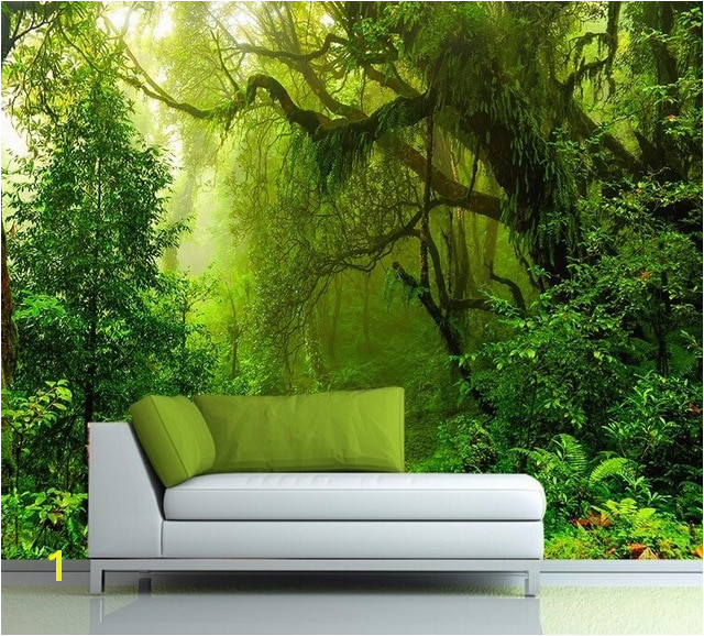 Custom Wallpaper 3D Tropics Forests Waterfall Tree Jungle Nature Scenery Modern Art Wall Sticker Living Room Bedroom Mural decor