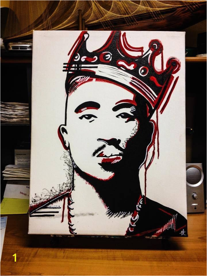 Tupac art artist canvas paint painting tupac Shakur 2pac rap forever crown biggie smalls stencilart streetart red artislife artagram