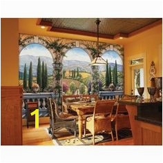 Tuscan Villa Wall Mural Environmental Graphics The arches in this wall mural perfectly frame a beautiful countryside view that actually makes your room
