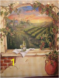 Custom Murals Italian Vineyard landscape MURAL wine mural on walls or canvas