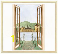 Tuscan Landscape Stencil Garden Mural Landscape Walls Window Wall Wall Murals Parisian