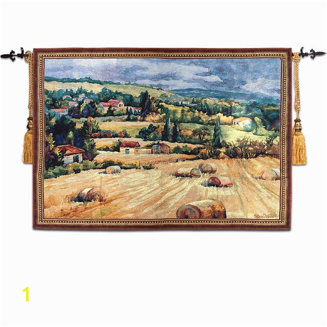 90 125cm World famous wall paintings Tuscan countryside antique mural jacauard fabric picture tapestry wall hanging