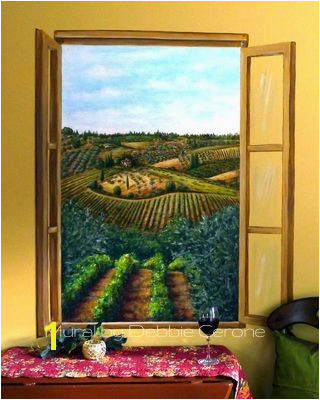 Tuscan vineyard mural