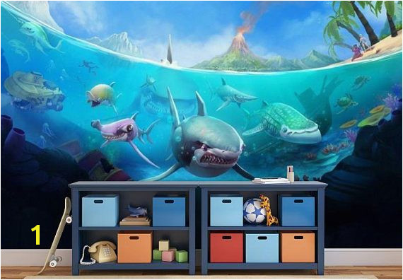 underwater wallpaper underwater wall mural underwater wall decal shark wallpaper ocean life wallpaper tropical sea wallpaper kids