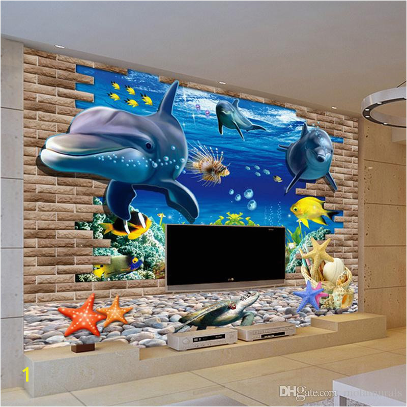 3d Wallpaper Mural 3D Seabed Fish Wall Sticker Nursery Wall Decor Tattoos Baby Fish Ocean Underwater World Wallpaper Home Decor Desktop Wallpapers In Hd