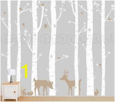 Birch Forest Birch Trees Birch Trees Vinyl Birch Tree Wall Decal with Deer