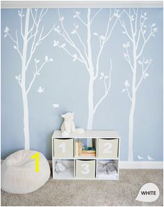 White Tree Wall Decals White Birch Trees Decal Nursery wall decor Tree Wall Mural stickers