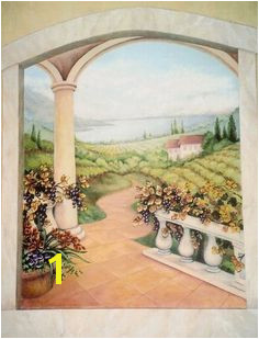 Tuscan Vineyard wall mural painted by Kyle King Decorative Artist Mural Painting Mural