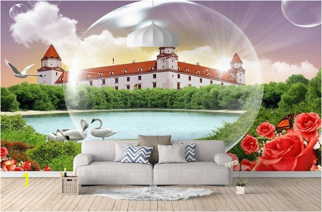 3d stereoscopic wallpaper Custom 3d mural wallpaper Rose Castle Bubble Landscape 3d wall murals wallpaper for