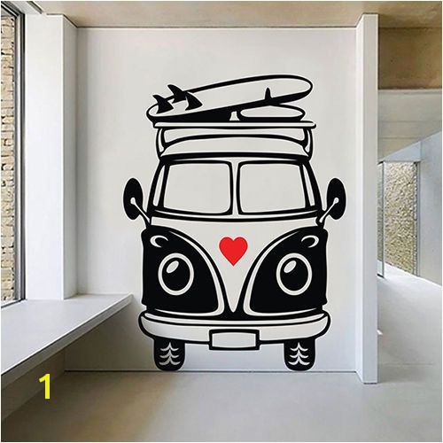 VW Camper Van Wall Decal sticker vinyl decor mural bedroom kitchen art hippie