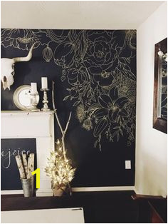 Faux Wallpaper Gold Paint Marker Mural