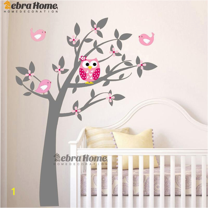 Owl Vinyl Tree Wall Sticker Decals Mural Wallpaper Children Kids Baby Room Nursery Bedroom Sticker New Year Tree Home Decoration Zebra Wall Stickers Kids