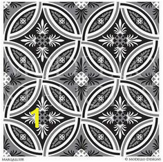 Designer Custom Stencils for Painted Home Decor Modello Marquetry Floor Panels Staining Wood Floors