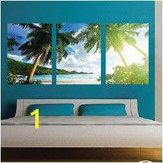 Palm Tree Wall Mural Decal Palm Tree Wall Art Decals Beach Wall Mural Tropical Beach Scene Wall Mural Decal Beach Mural c64