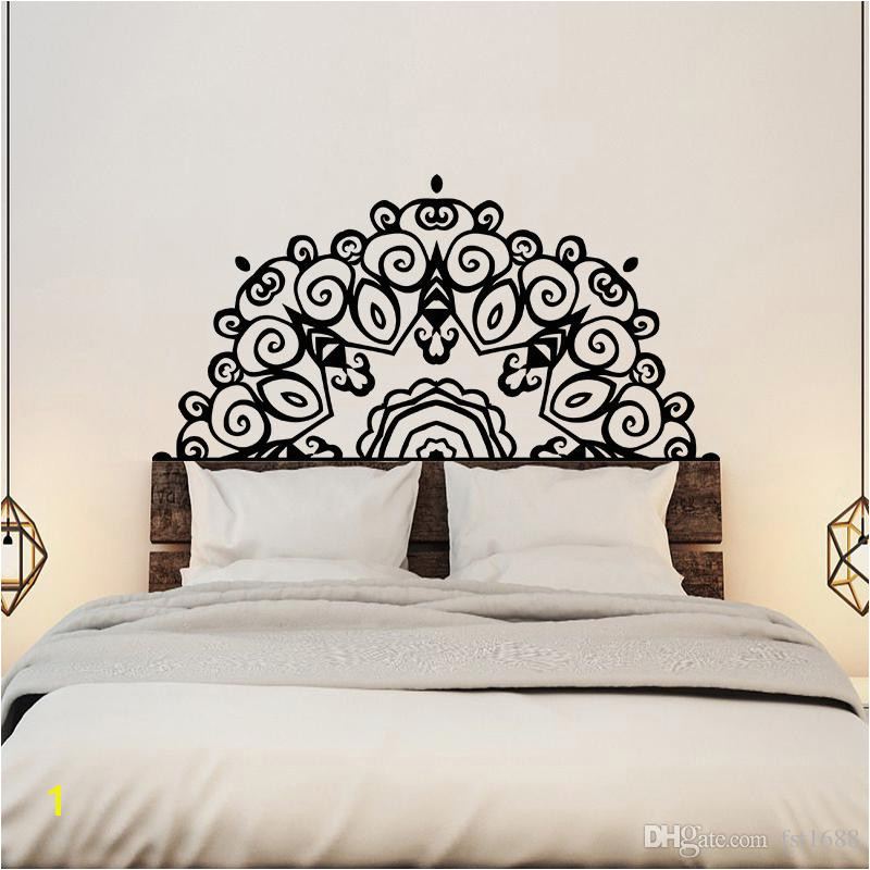 Headboard Wall Sticker Wall Mural Bed Bedside Mandala Vinyl Decals Kids Room Bedroom Giant Headboard Flower Home Decor Wall Stickers For Adults Wall