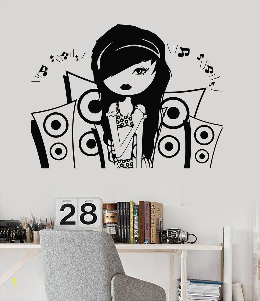 Vinyl Wall Decal Music Teen Girl Room Music Speakers Stickers Mural 028ig