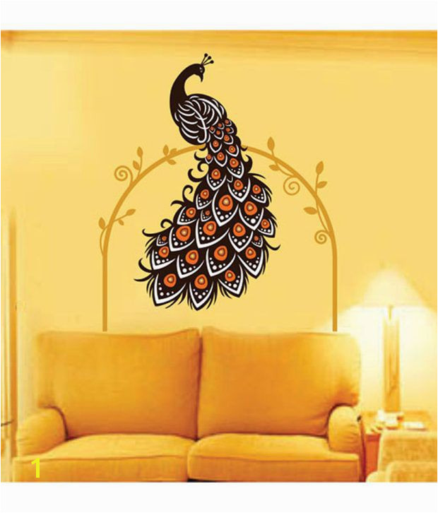 Wall Murals India Online Stickerskart Wall Stickers Wall Decals Beautiful Peacock On Vine