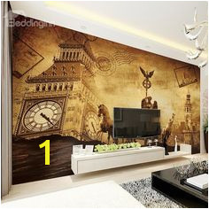 European Vintage Style Big Ben Pattern Waterproof Splicing 3D Wall Murals 3d Wall Murals Custom